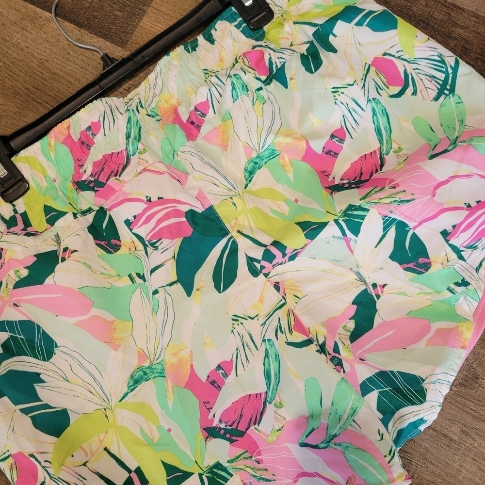 Athletic Works Pink and Yellow Tropical Print Shorts - Picture 4 of 8